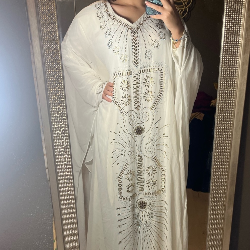 Elegant White Embellished Dress